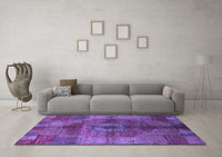 Machine Washable Oriental Purple Industrial Rug, wshurb747pur