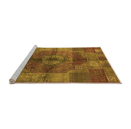 Sideview of Machine Washable Oriental Orange Industrial Area Rugs, wshurb747org
