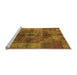 Sideview of Machine Washable Oriental Orange Industrial Area Rugs, wshurb747org