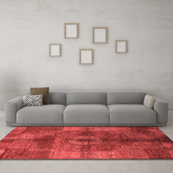Industrial Red Washable Rugs