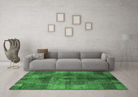 Machine Washable Oriental Emerald Green Industrial Rug, wshurb747emgrn