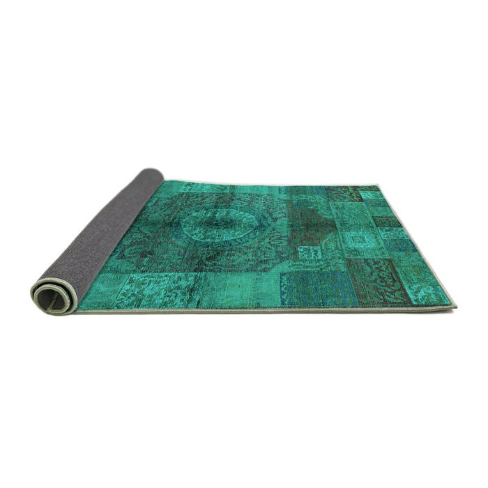 Sideview of Oriental Turquoise Industrial Rug, urb747turq