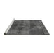 Sideview of Machine Washable Oriental Gray Industrial Rug, wshurb747gry