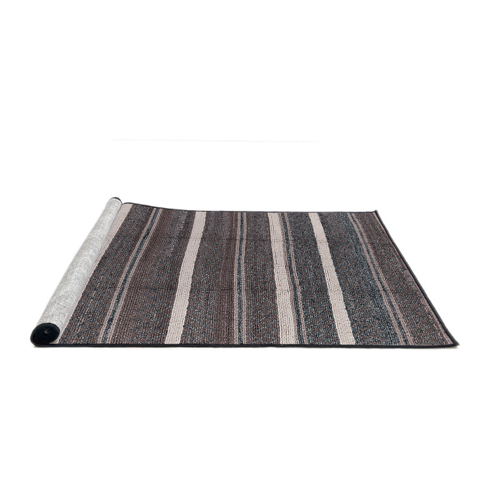 Sideview of Machine Washable Industrial Modern Black Rug, wshurb748