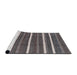 Sideview of Machine Washable Industrial Modern Black Rug, wshurb748