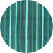 Round Oriental Turquoise Industrial Rug, urb748turq