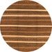 Round Oriental Orange Industrial Rug, urb748org