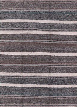 Mid-Century Modern Black Oriental Rug, urb748