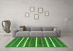 Machine Washable Oriental Green Industrial Area Rugs in a Living Room,, wshurb748grn