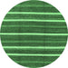 Round Oriental Emerald Green Industrial Rug, urb748emgrn