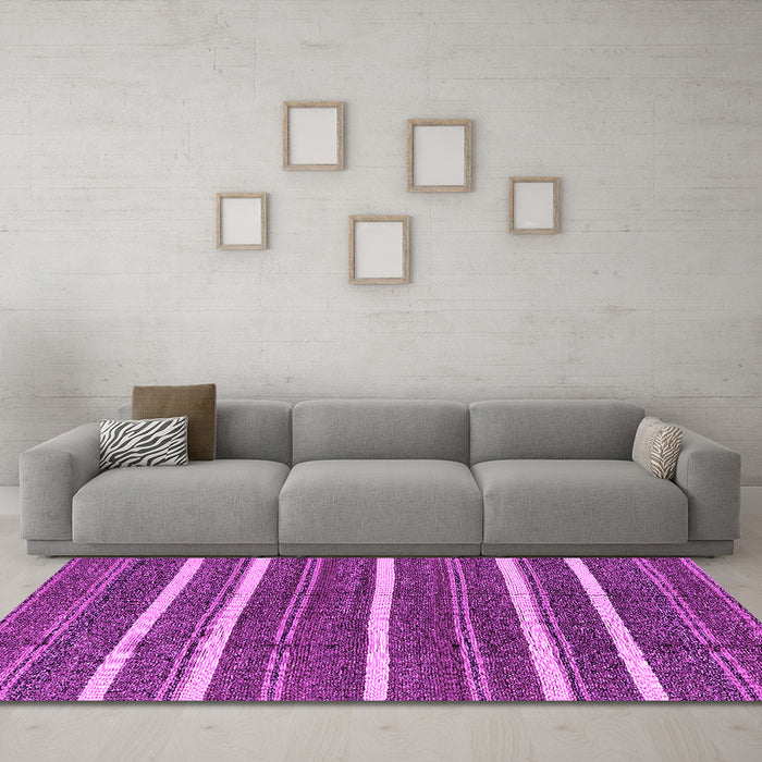 Machine Washable Oriental Pink Industrial Rug in a Living Room, wshurb748pnk