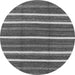 Round Machine Washable Oriental Gray Industrial Rug, wshurb748gry