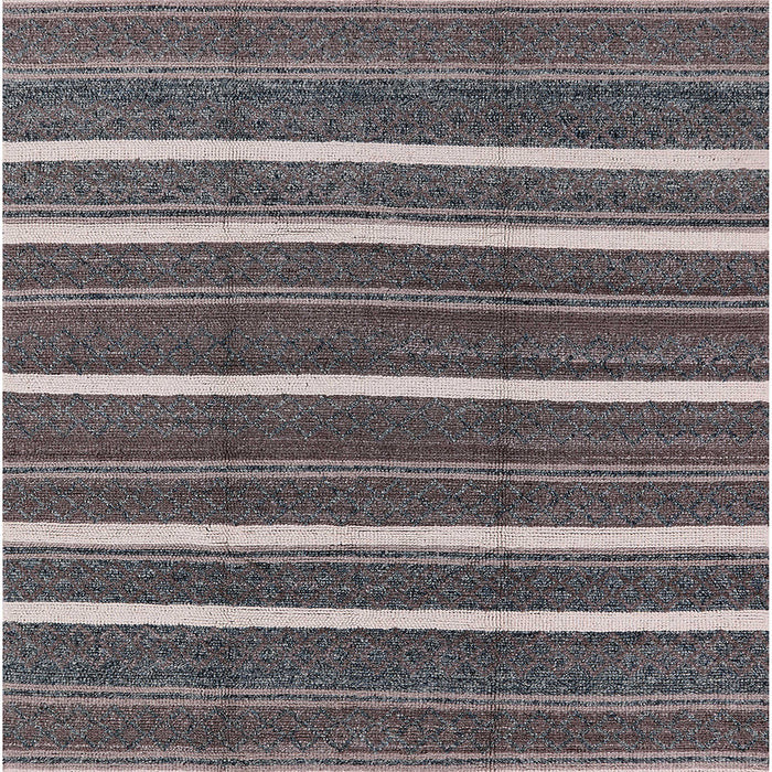 Square Machine Washable Industrial Modern Black Rug, wshurb748