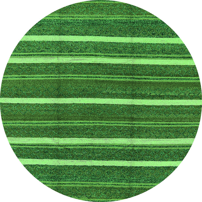 Round Oriental Green Industrial Rug, urb748grn