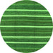 Round Oriental Green Industrial Rug, urb748grn