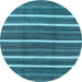 Round Oriental Light Blue Industrial Rug, urb748lblu