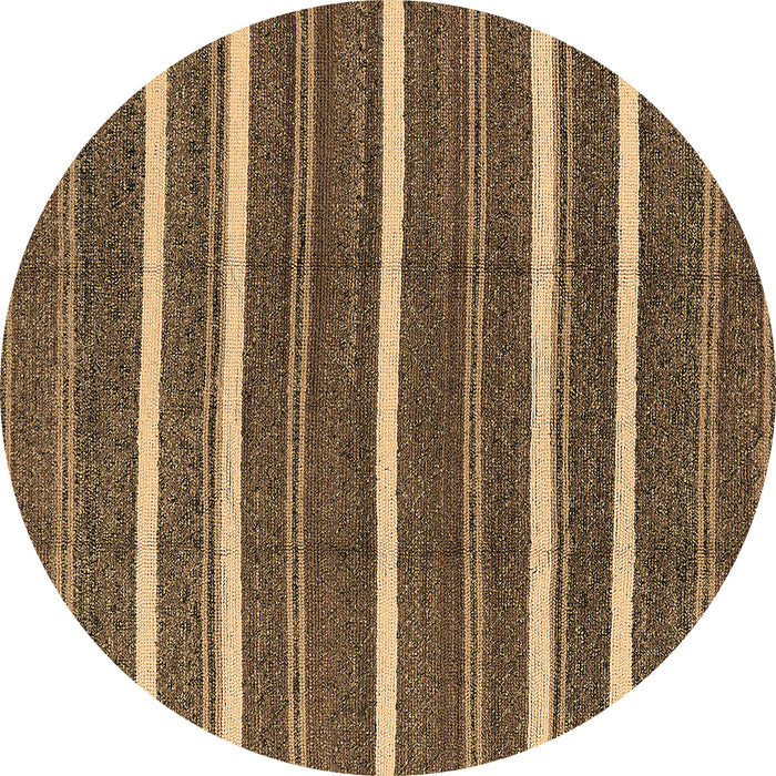Round Oriental Brown Industrial Rug, urb748brn