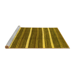 Sideview of Machine Washable Oriental Yellow Industrial Rug, wshurb748yw