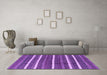 Machine Washable Oriental Purple Industrial Area Rugs in a Living Room, wshurb748pur