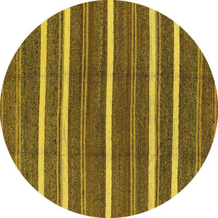 Round Oriental Yellow Industrial Rug, urb748yw