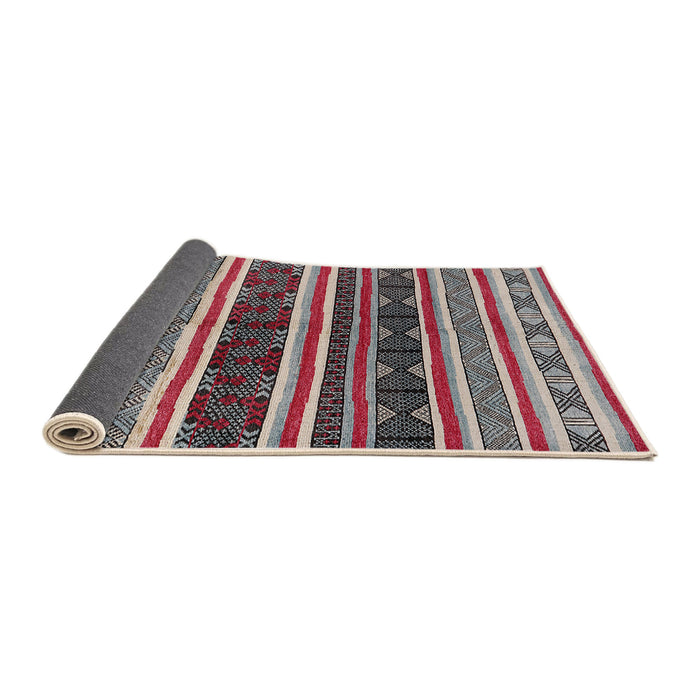 Sideview of Mid-Century Modern Silver Pink Oriental Rug, urb749