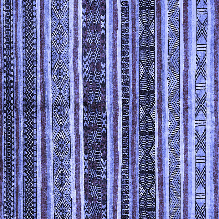 Square Machine Washable Oriental Blue Industrial Rug, wshurb749blu