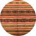 Round Oriental Orange Industrial Rug, urb749org