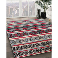 Mid-Century Modern Silver Pink Oriental Rug, urb749