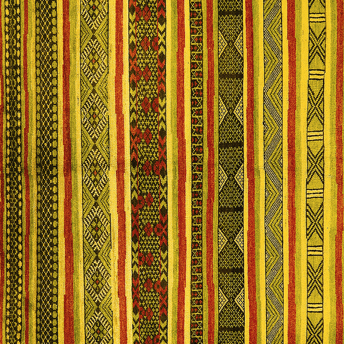 Square Machine Washable Oriental Yellow Industrial Rug, wshurb749yw