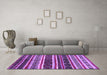 Machine Washable Oriental Purple Industrial Area Rugs in a Living Room, wshurb749pur