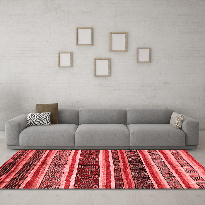 Industrial Red Washable Rugs