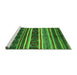 Sideview of Machine Washable Oriental Green Industrial Area Rugs, wshurb749grn