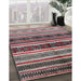 Mid-Century Modern Silver Pink Oriental Rug in Family Room, urb749