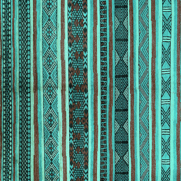 Square Oriental Turquoise Industrial Rug, urb749turq