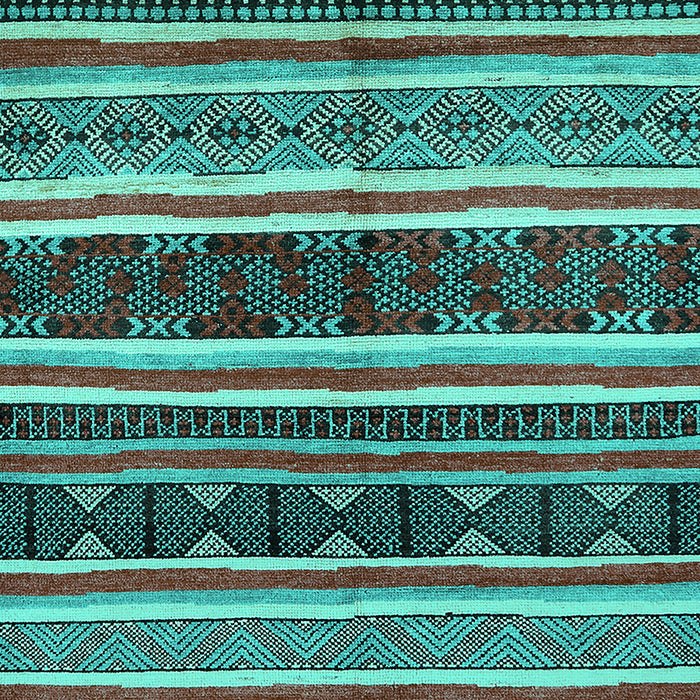 Machine Washable Oriental Turquoise Industrial Area Rugs, wshurb749turq