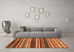 Machine Washable Oriental Orange Industrial Area Rugs in a Living Room, wshurb749org