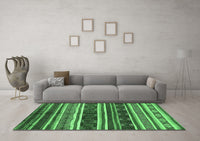 Machine Washable Oriental Emerald Green Industrial Rug, wshurb749emgrn