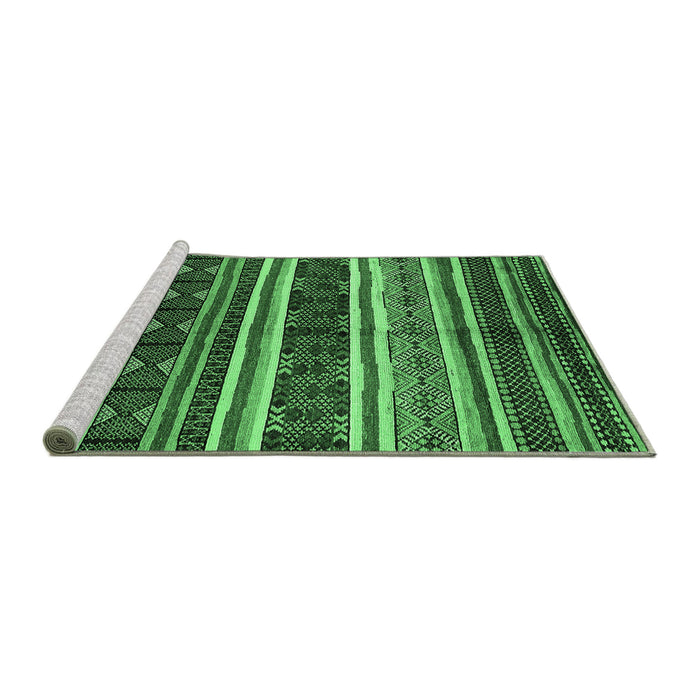 Sideview of Machine Washable Oriental Emerald Green Industrial Area Rugs, wshurb749emgrn