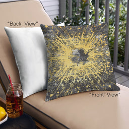 Front View of Mid-Century Modern Urban Square Burgundy Brown Throw Pillow, 18 inch by 18 inch, pwurb74