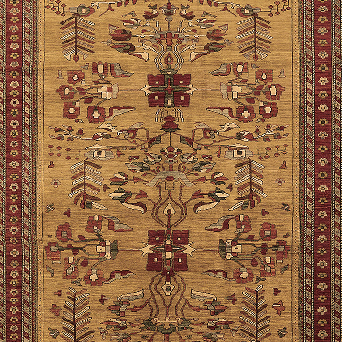 Machine Washable Oriental Brown Industrial Rug, wshurb750brn