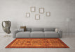 Machine Washable Oriental Orange Industrial Area Rugs in a Living Room, wshurb750org