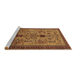 Sideview of Machine Washable Oriental Brown Industrial Rug, wshurb750brn