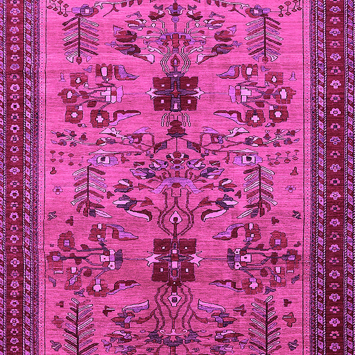 Machine Washable Oriental Pink Industrial Rug, wshurb750pnk