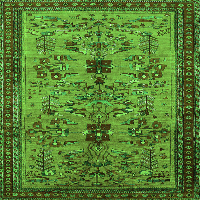 Square Oriental Green Industrial Rug, urb750grn