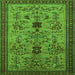 Square Oriental Green Industrial Rug, urb750grn