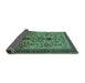 Sideview of Oriental Turquoise Industrial Rug, urb750turq