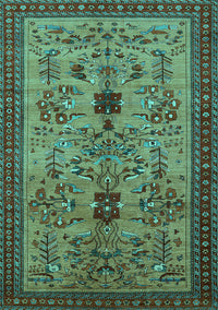 Oriental Turquoise Industrial Rug, urb750turq