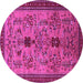 Round Oriental Pink Industrial Rug, urb750pnk