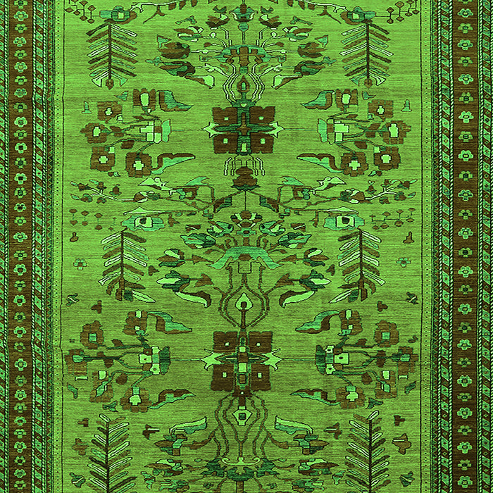 Machine Washable Oriental Green Industrial Area Rugs, wshurb750grn
