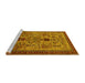 Sideview of Machine Washable Oriental Yellow Industrial Rug, wshurb750yw